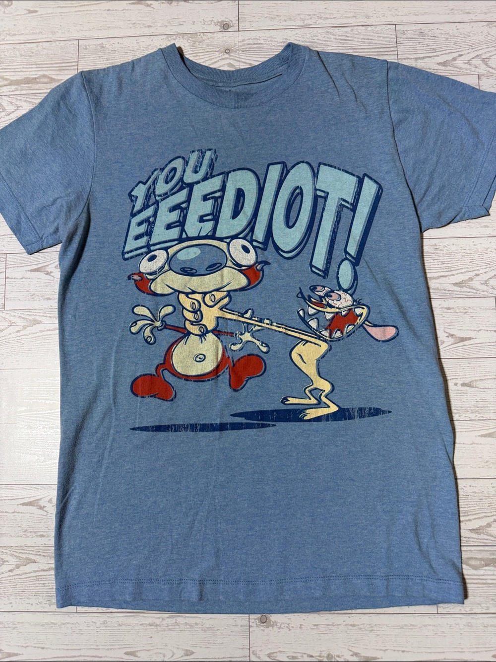 Nickelodeon Blue 'You Eediot!' Ren & Stimpy Graphic Tee